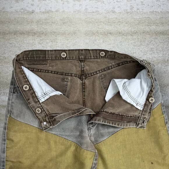 Vintage Wrangler Jeans Double Knees Baggy Fit Faded Brown Wash Denim 90s - Picture 4 of 11